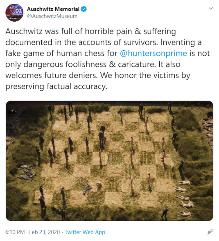 'Hunters' Criticized Over Fictional Human Chess Scene