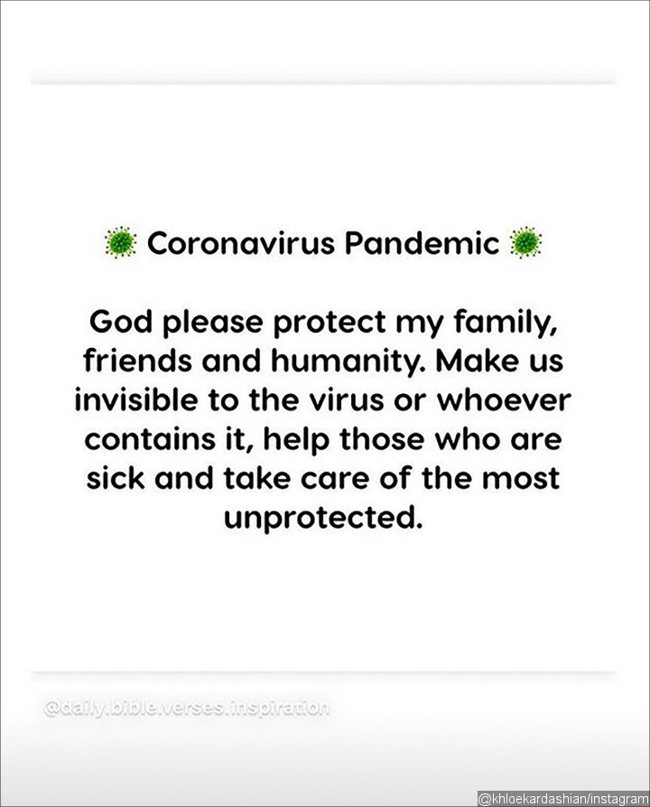 Khloe Kardashian Prays Amid Coronavirus Crisis
