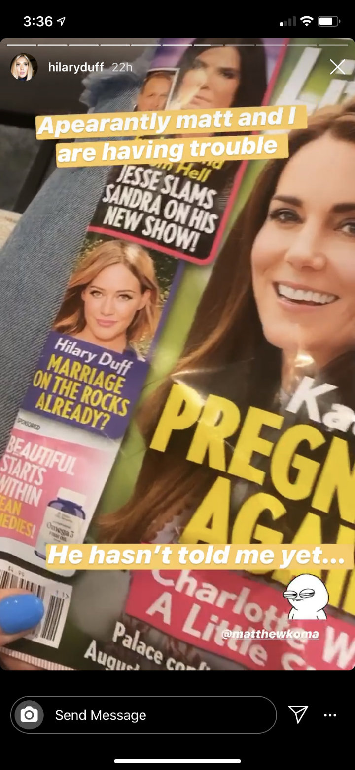 Hilary Duff Shuts Down Rumor of Marriage Troubles With Matthew Koma