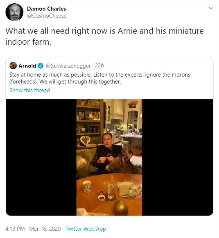 Arnold Schwarzenegger's social distancing video went viral
