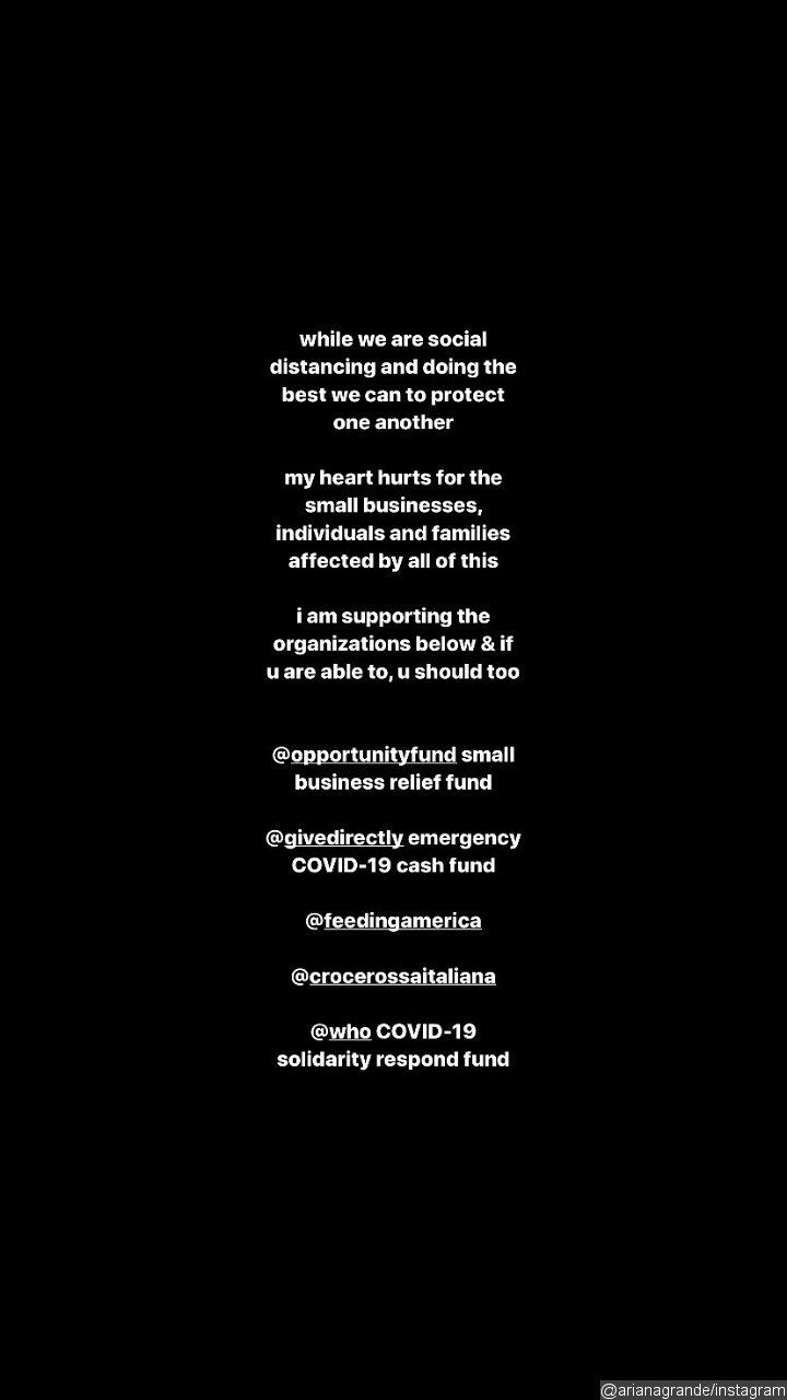 Ariana Grande comments on economic effect brought by coronavirus