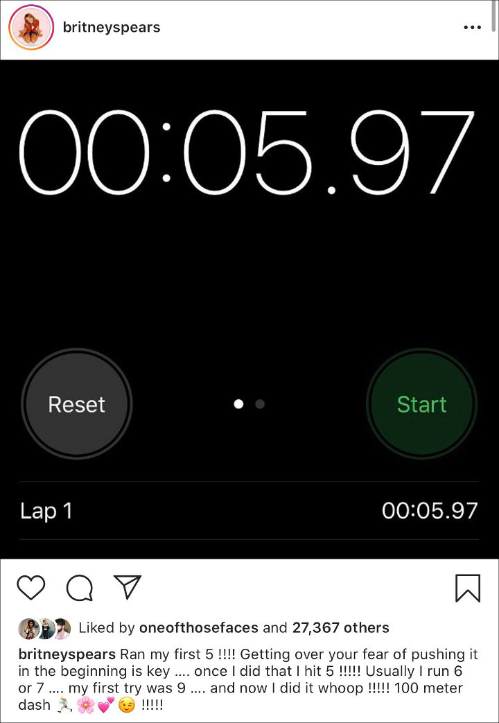 Britney Spears boasted her record