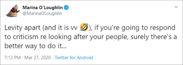 Marina O'Loughlin responded to Gordon Ramsay