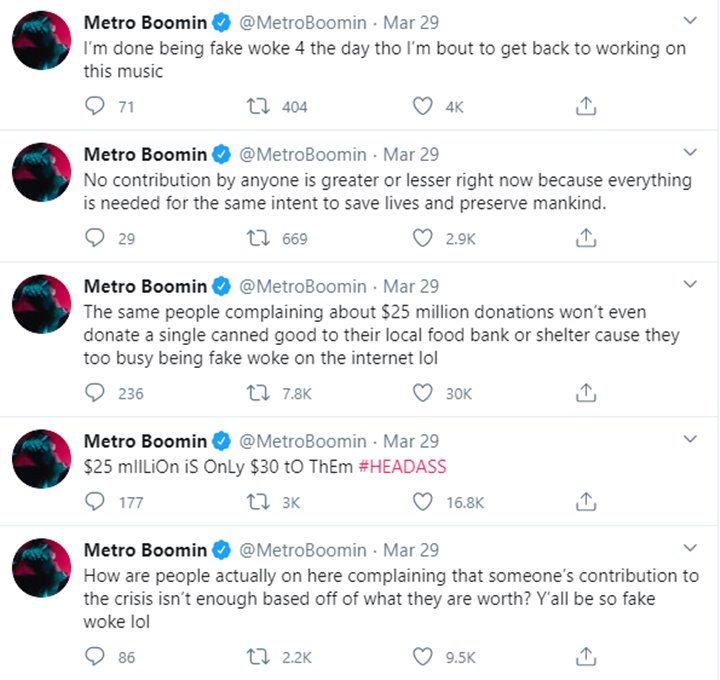 Metro Boomin blasts fake woke people