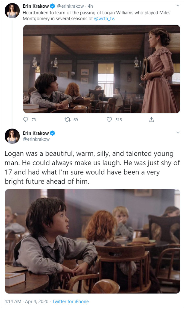 Erin Krakow Mourns Logan Williams' Sudden Death