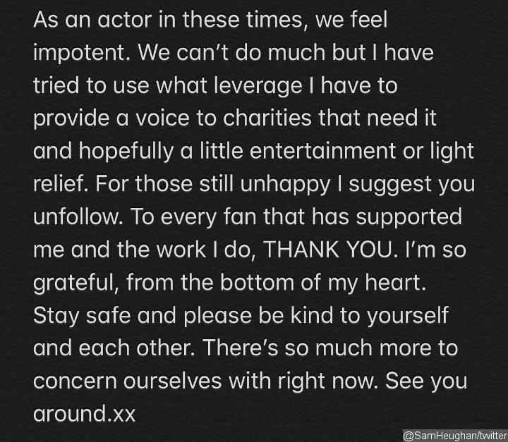 Sam Heughan Speaks Out on 'Constant Bullying'