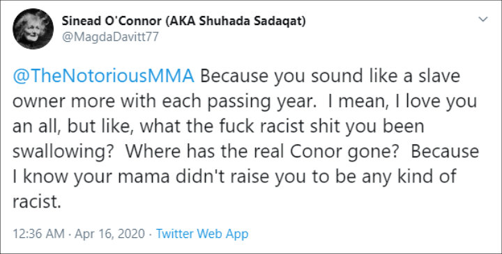 Sinead O'Connor and Conor McGregor's Twitter war