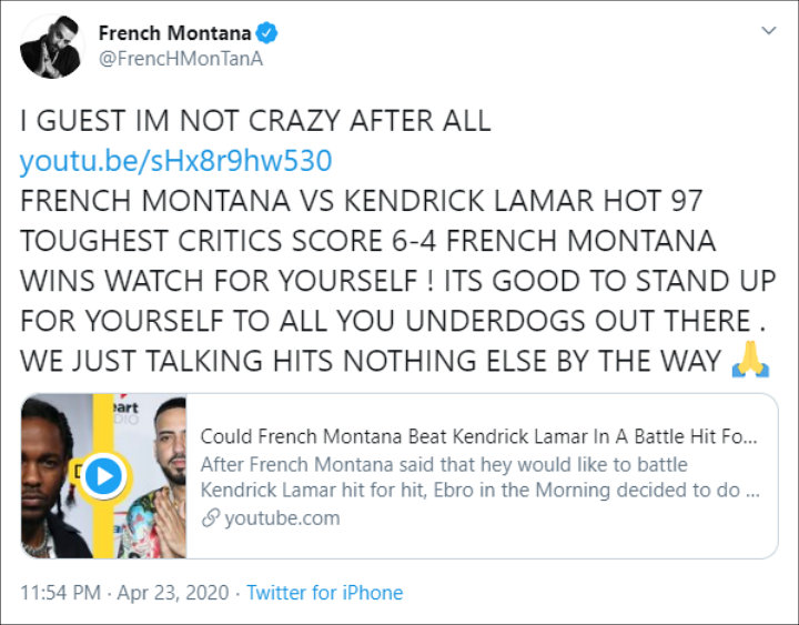 French Montana and Kendrick Lamar's feud