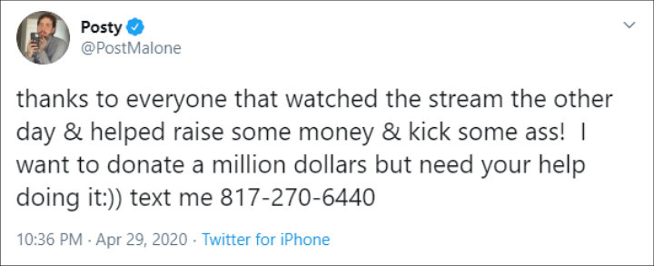 Post Malone charity