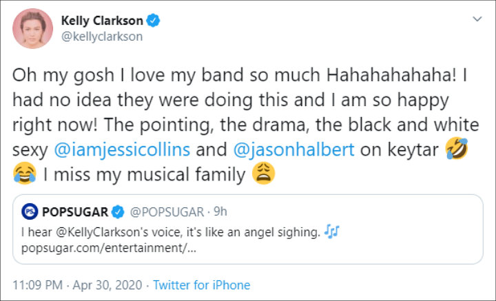 Kelly Clarkson's Tweet About Missing Music Family