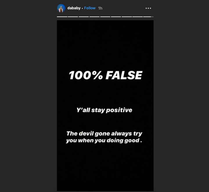 DaBaby Claims Driver Assault Allegations '100 Percent False'