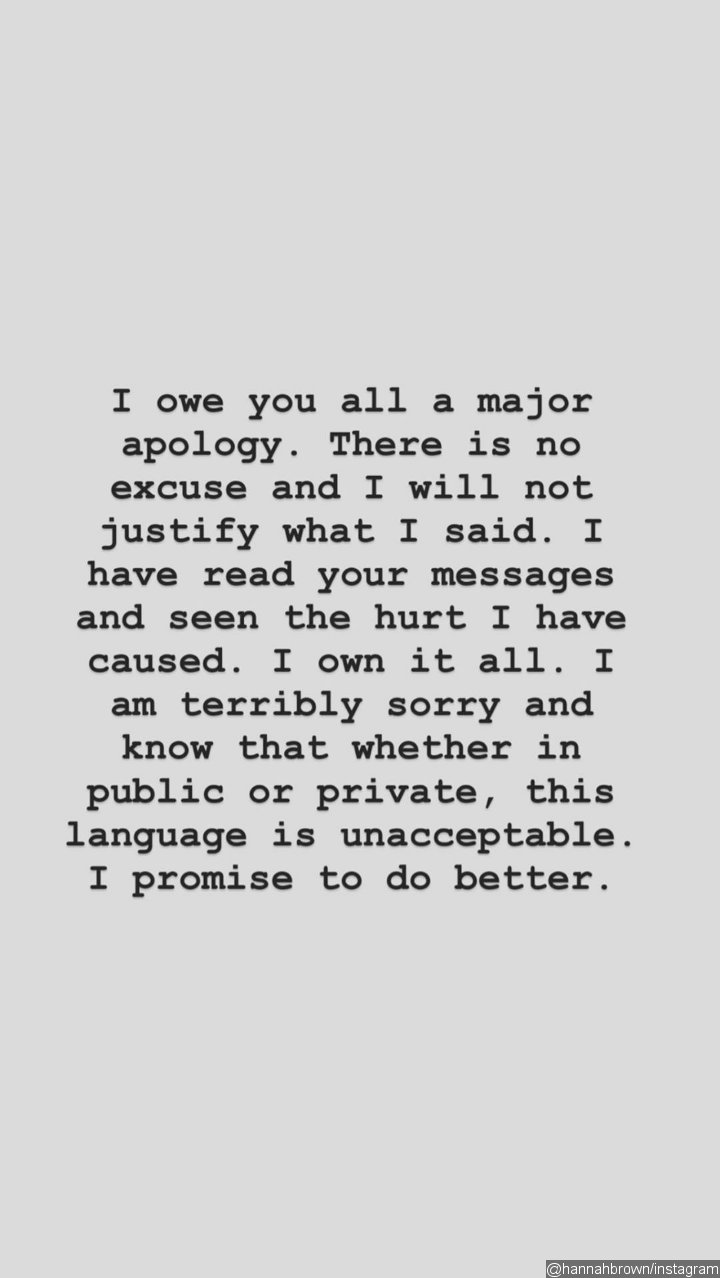 Hannah Brown's IG Story