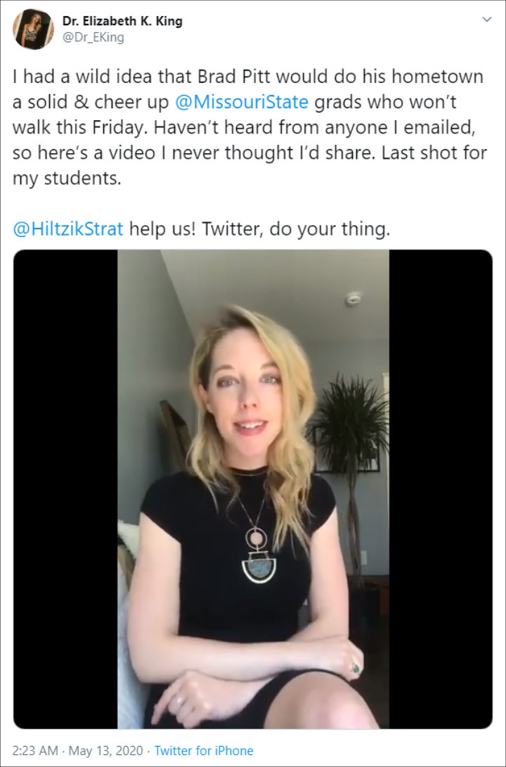 Elizabeth K. King's Twitter Post