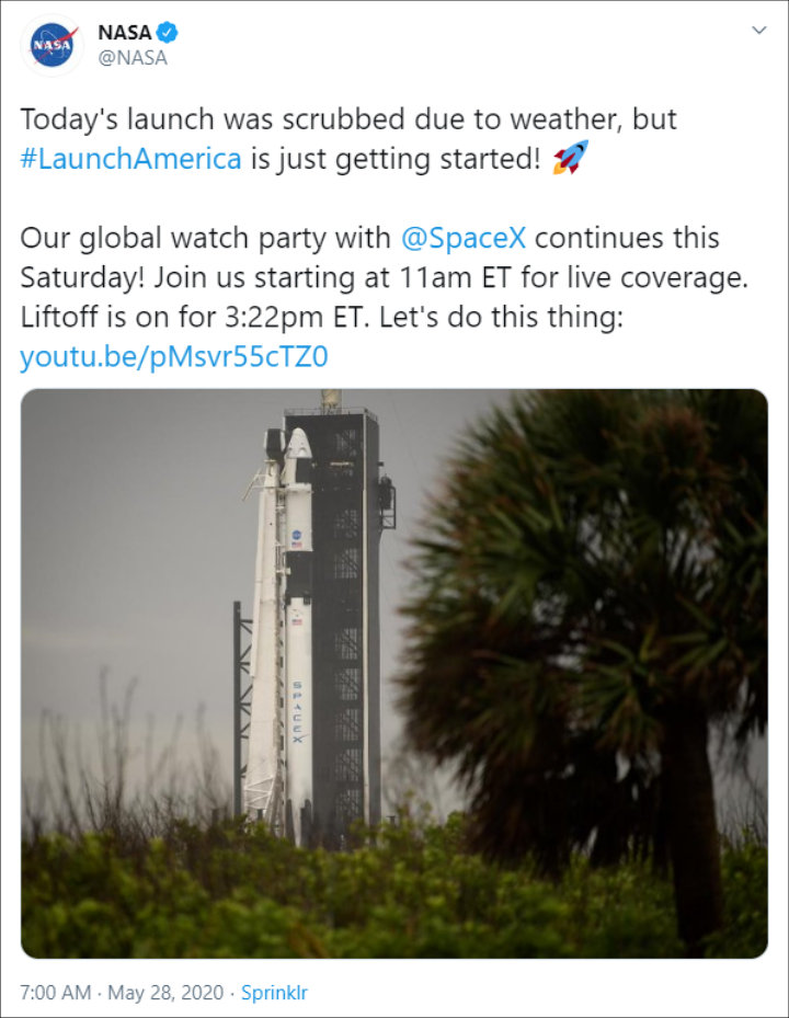 NASA's Twitter Post