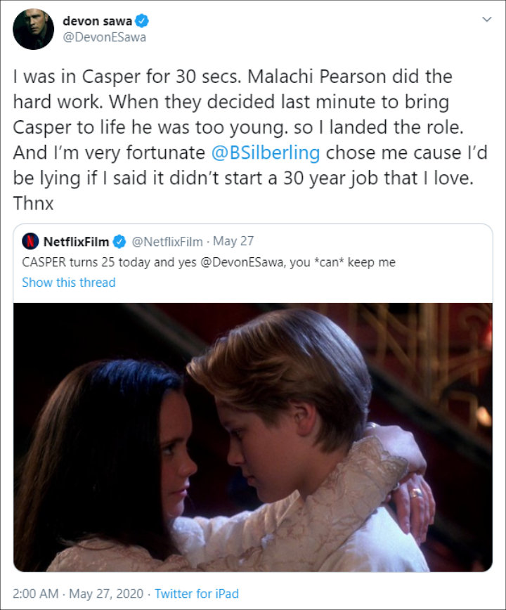 Devon Sawa Credits Christina Ricci for 'Casper' Role