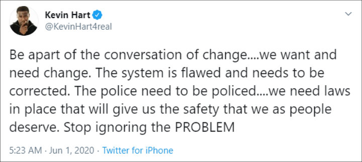 Kevin Hart's Twitter Post 02