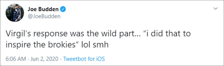 Joe Budden slammed Virgil Abloh