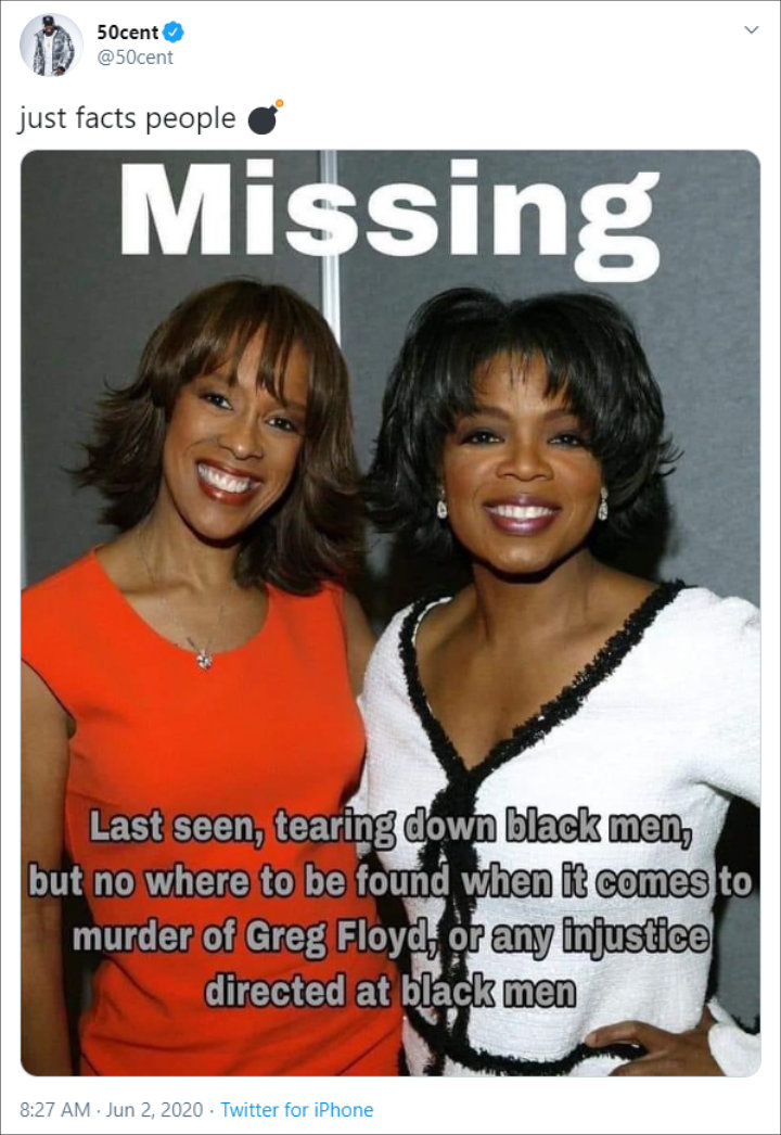 50 Cent Trolls Oprah Winfrey and Gayle King
