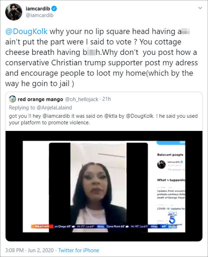 Cardi B's Tweet 03