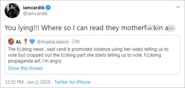 Cardi B's Tweet 01