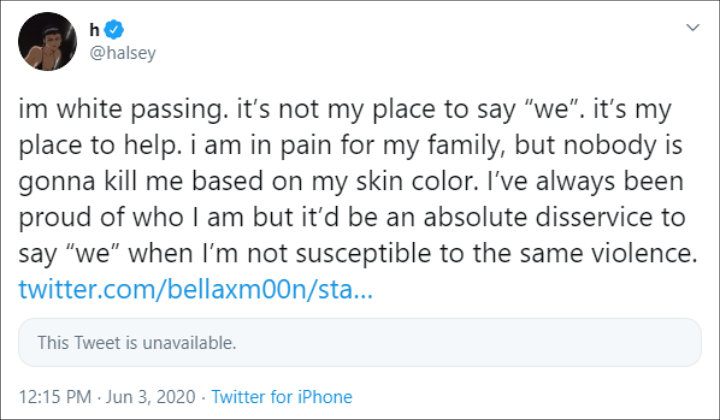 Halsey's Tweet