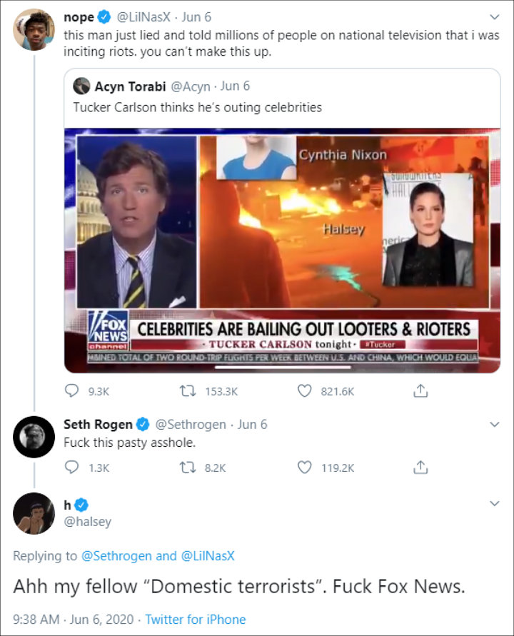 Seth Rogen slammed Tucker Carlson