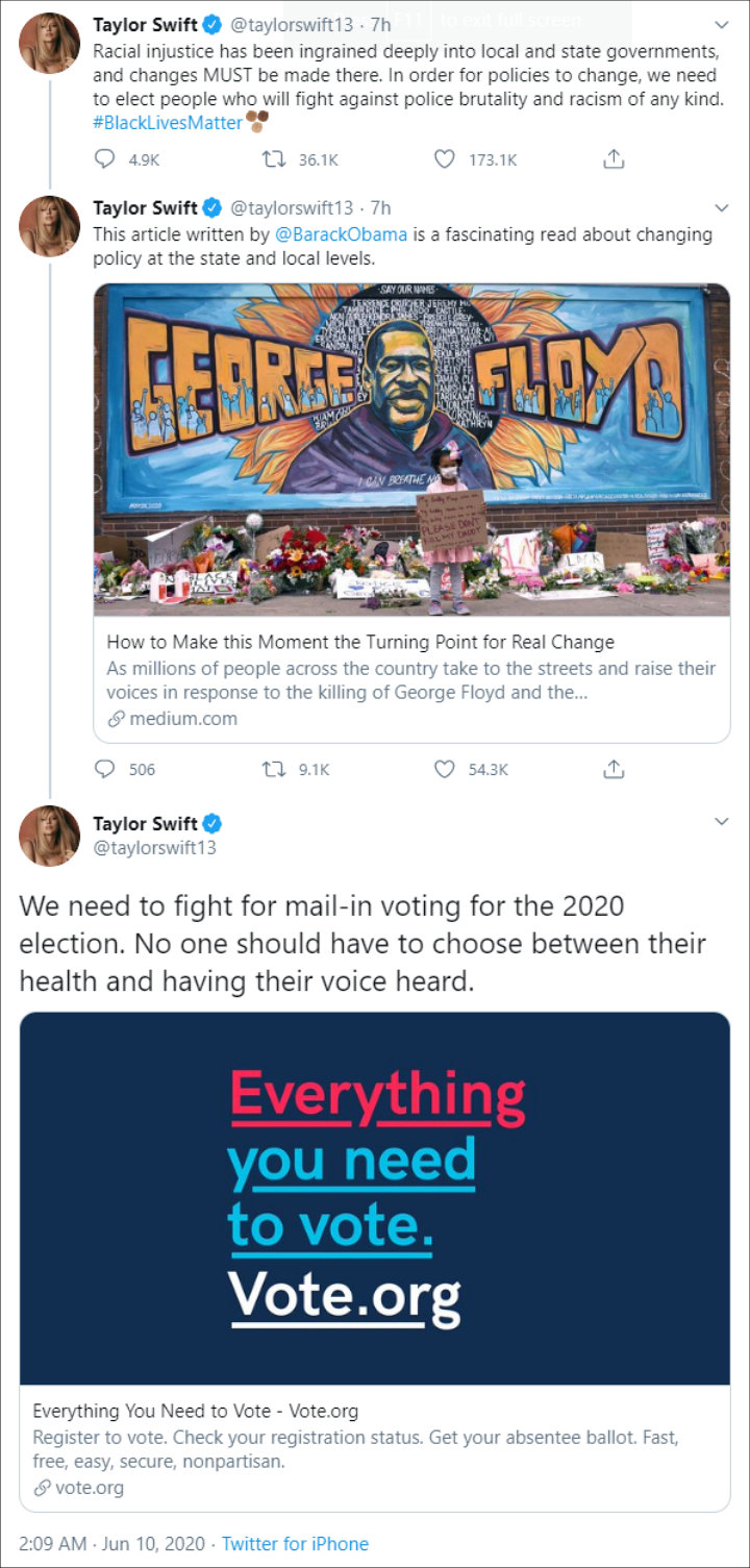 Taylor Swift to end systemic racism