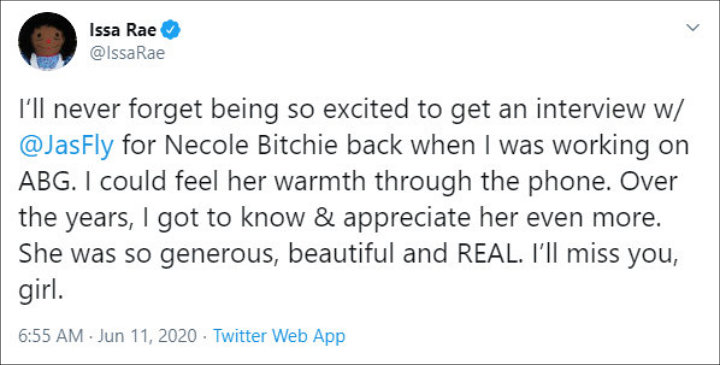 Issa Rae's Twitter Post