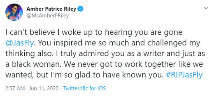 Amber Riley's Twitter Post