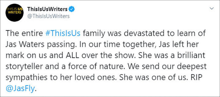 Twitter Post by 'This Is Us' Writers