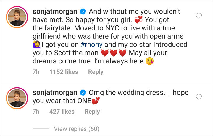 Sonja Morgan's IG Comment