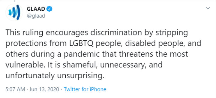 GLAAD's Twitter Post