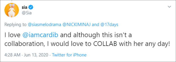 Sia's Tweet 01