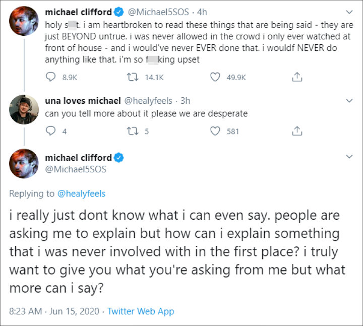 Michael Clifford's Twitter Post 01