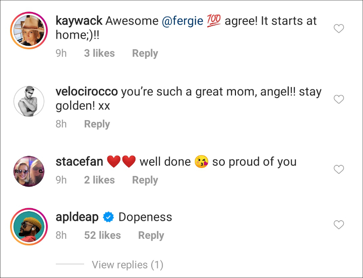 Fergie's IG Post