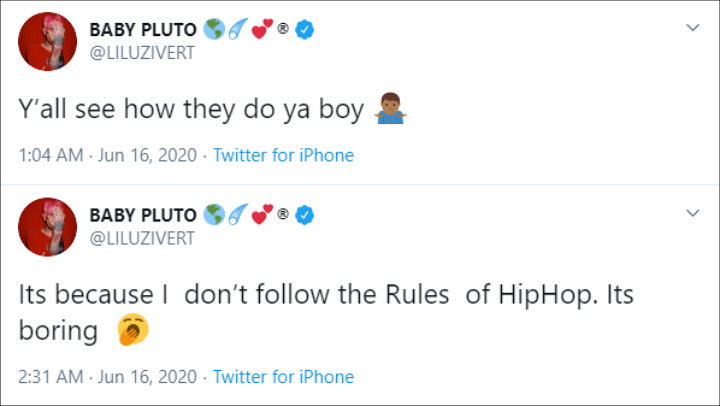 Lil Uzi Vert reacts to 2020 BET Awards snub