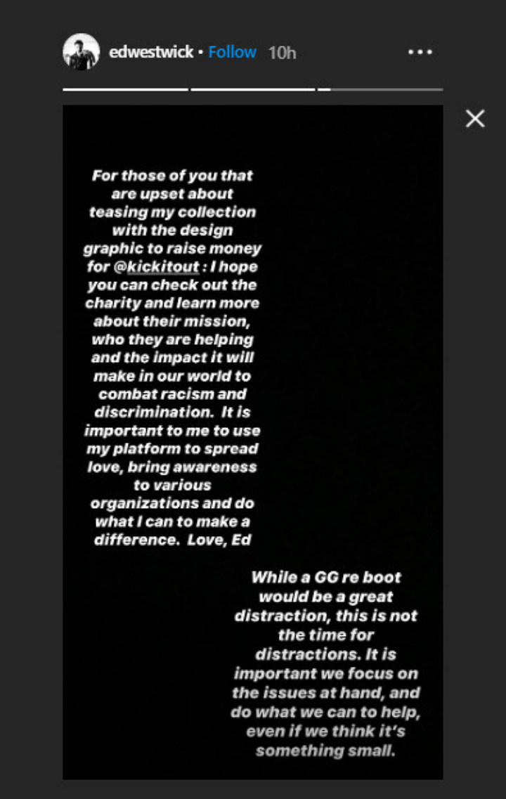 Ed Westwick's IG Story