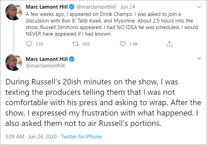 Marc Lamont Hill addressed Russell Simmons' appearance on the Tidal podcasy