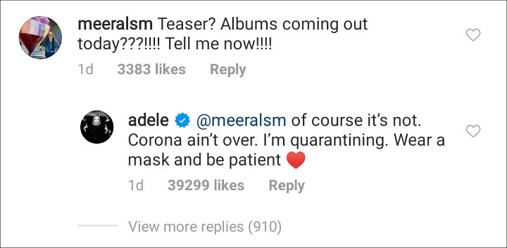 Adele's Instagram Post