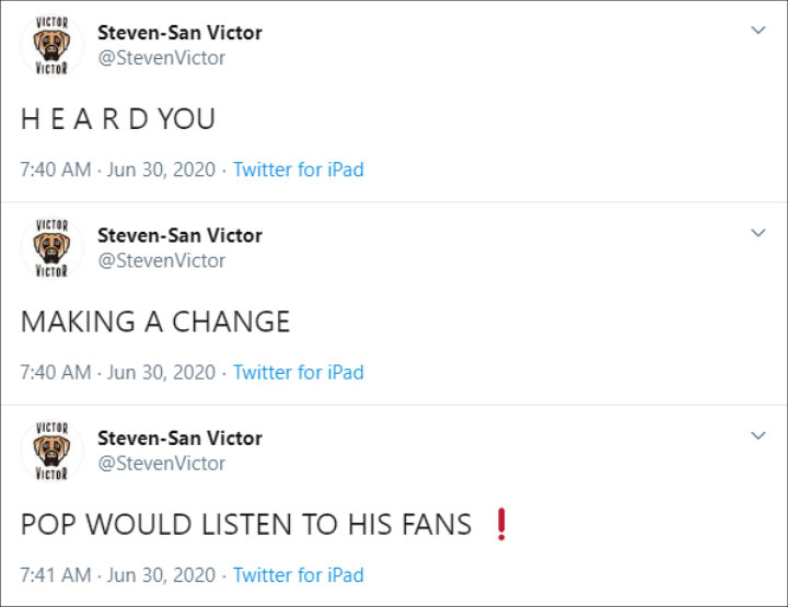 Steven Victor's Twitter Posts