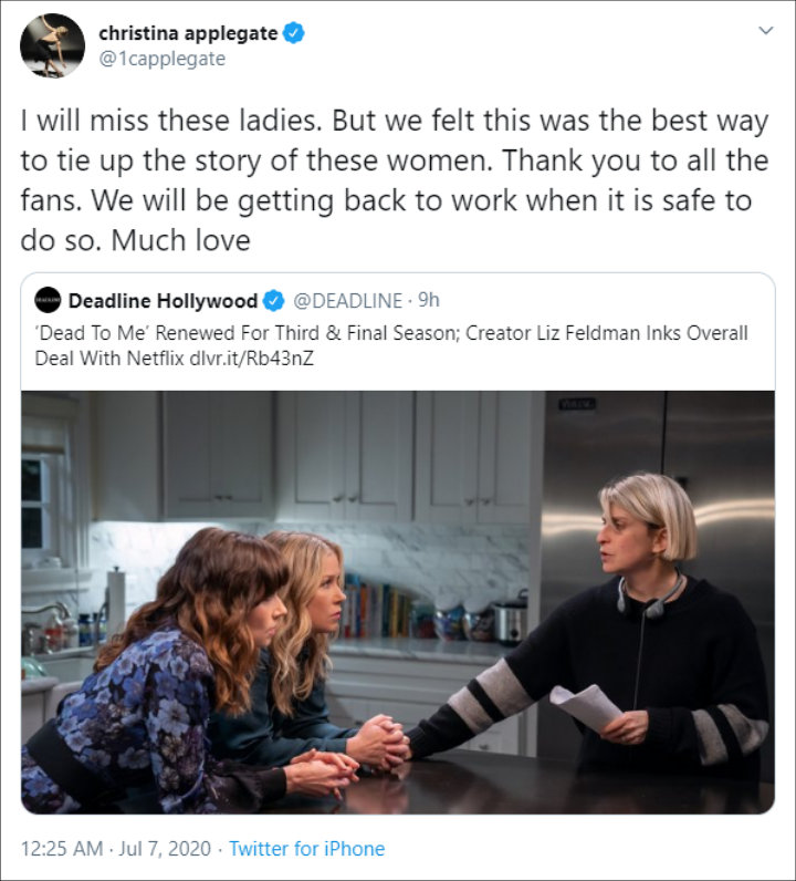 Christina Applegate's Twitter Post