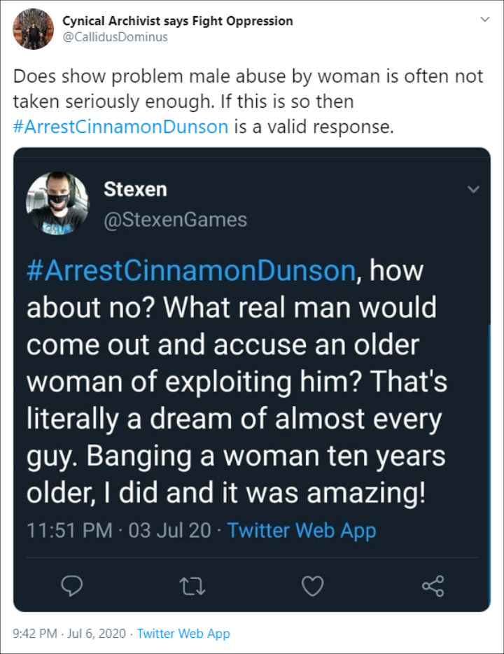 Twitter Enraged by Double Standard in People's Reactions to Cinnpie Sexual Abuse Allegation