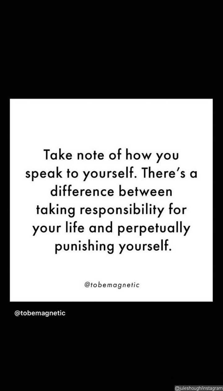 She also shared a message about speaking to yourself