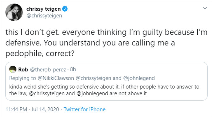 Chrissy Teigen Goes Off After Trolls Accuse Her Of Pedophilia
