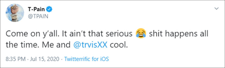 T-Pain's Twitter Post