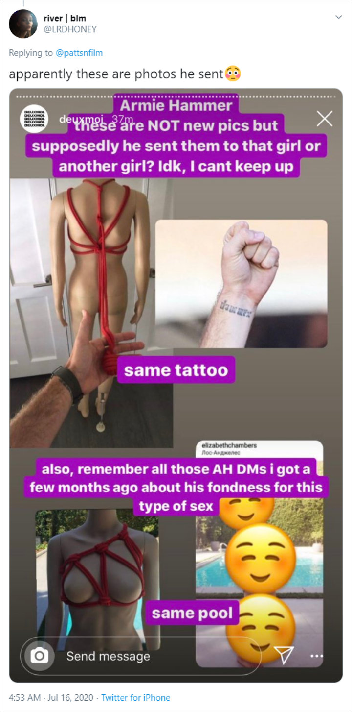 Alleged Proofs of Armie Hammer Having