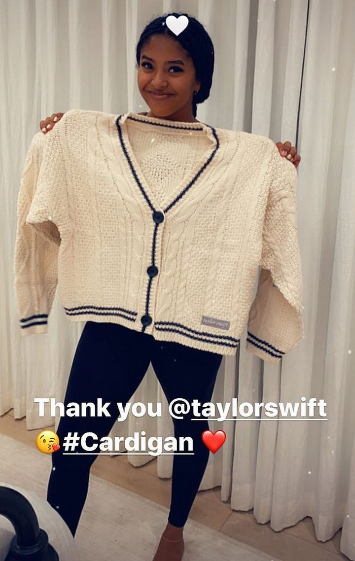 Natalie Bryant shows off 'Folklore' cardigan