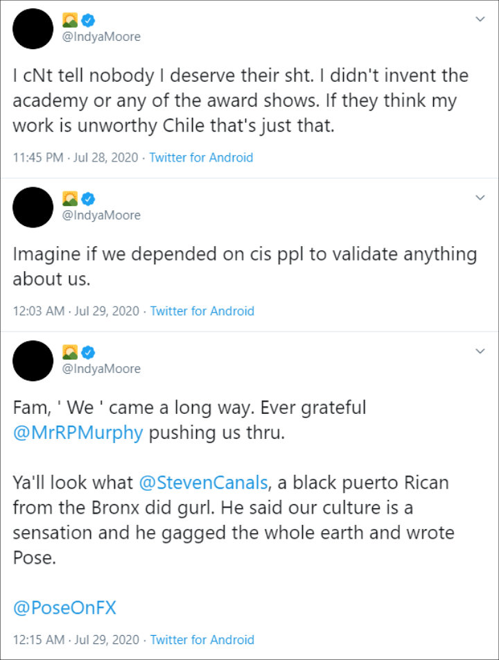 Indya Moore react to Emmy snub