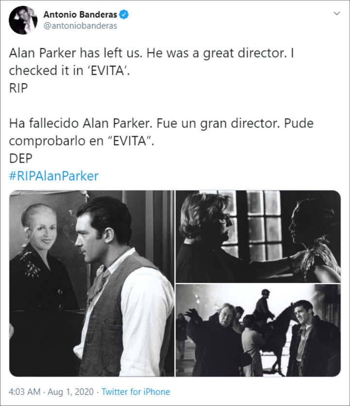 Antonio Banderas' Twitter Post