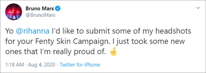 Bruno Mars' Twitter Post 02